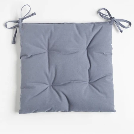 Сидушка на стул 42*42см саржа 100% хлопок/синтепон Kitchen синий (12)