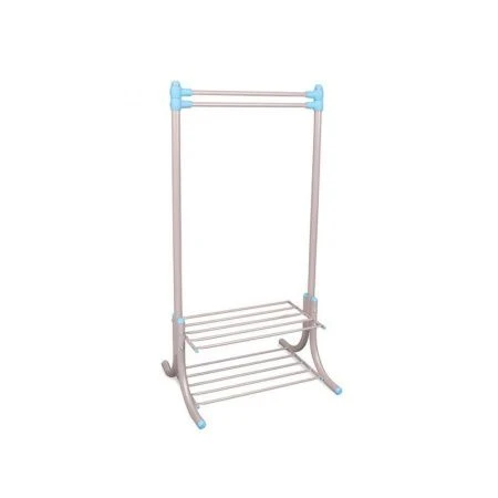 Вешалка гардеробная ВМ3 Мини с полкой для обуви 600*460*1190 металл бежевый металлик (1)