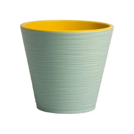 Горшок цветочный 1,3л 14,5см пластик КОНУС с вкладкой мятный (23)