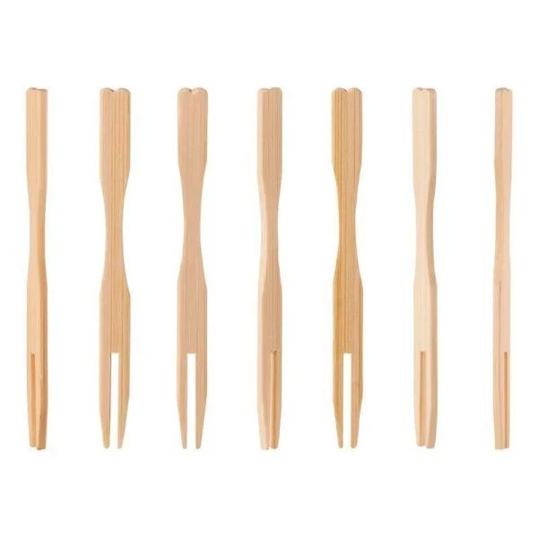 Вилочка для канапе 9см 100шт бамбук в пакете PATERRA (50)