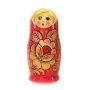 Матрешка 5-ти кукольная дерево Хохлома красная h15,5см, d 8-6см (1)