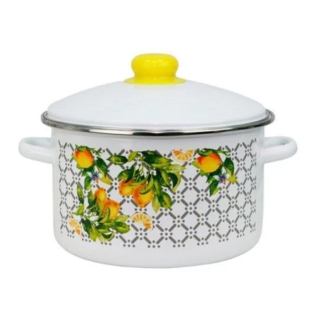 Кастрюля 4л эмаль СОРРЕНТО белая с рис. 01-Б1614/4 (4)