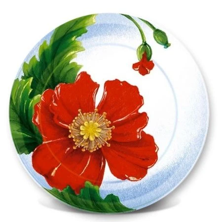 Тарелка бумажная 18см (набор 6шт.) МАКИ (100)