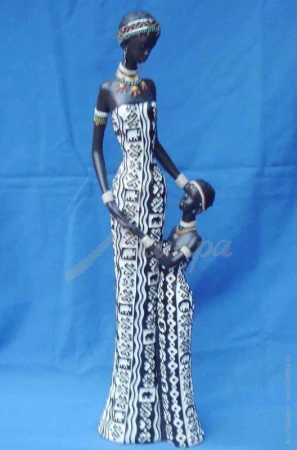 яяяСтатуэтка АФРИКА МАМА И СЫН 11*9*42 64036  NYM026100
