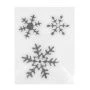 Наклейка новогодняя на окно СНЕЖИНКИ набор 3шт 13,5/8,5/7,5см силикон микс JC-16570 (600)