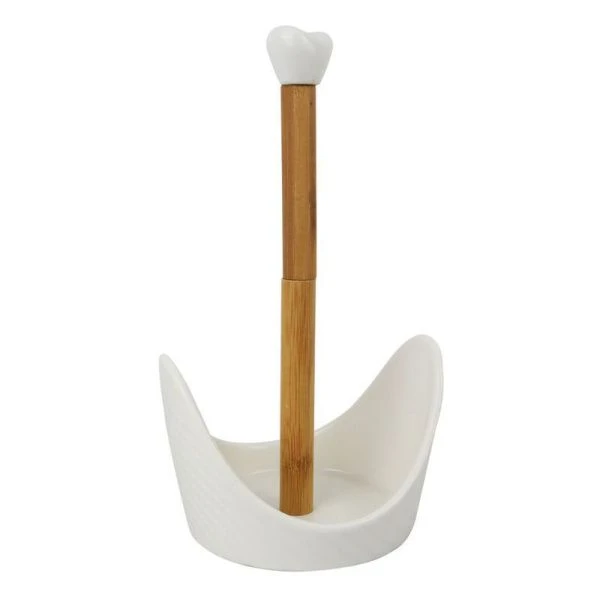 Держатель для бумажных полотенец 29см бамбук/фарфор подар.уп (36)