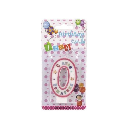 Свеча в торт Цифра 0 С Днем рождения 72WA (12/144)