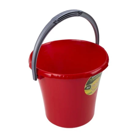 Ведро 5л пластик ЛИБЕРТИ красное мерное без крышки С602 (20)