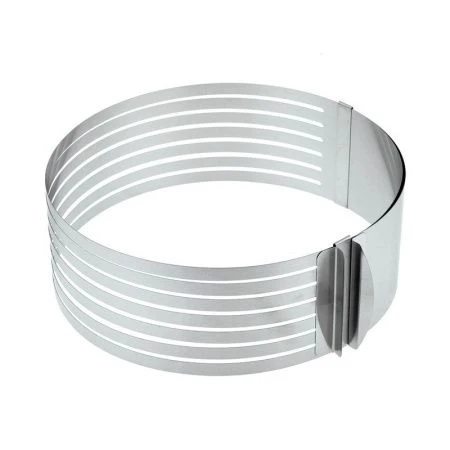 Форма-слайсер раздвижная для нарезки коржей 24-30см нерж.сталь