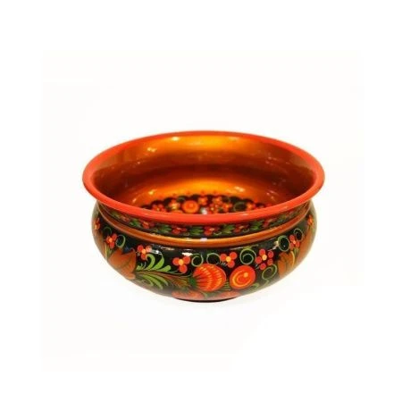 Чаша дерево большая с хохломской росписью 11/12,5*21,5/23,5см (1) ВЫВОД