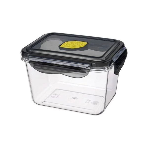 Контейнер пищевой СВЧ 700мл 140*110*90мм пластик BRILLIANT с клапаном герметичный черный (8)