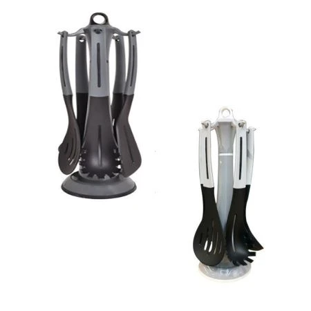 Набор кухонных принадлежностей нейлон/силикон 5пр на подставке SK-8021/JC-14300 (12)