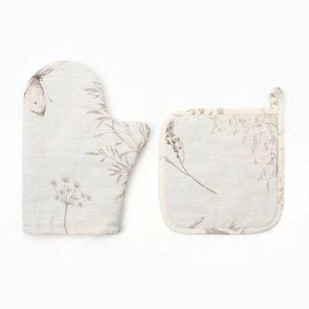 Набор кухонный 2пр Этель Flower herbarium (рукавийа 20*27см прихватка 19*19см) 100% хл1028340