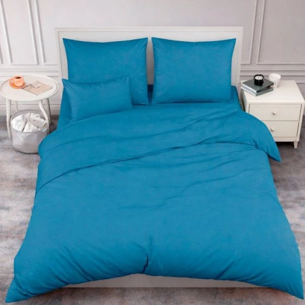 КПБ 2сп поплин 100%хлопок (пр. на резинке 160*200, под. 175*210, нав. 70*70*2) 697 Деним