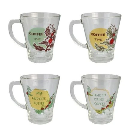 Кружка 330мл стекло Аура КОФЕ ТАЙМ (15)