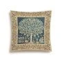 Наволочка декоративная 45*45см гобелен ДРЕВО бирюзовый фон бежевый бордюр двусторонняя
