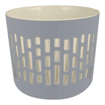 Горшок для цветов 6л со вставкой 5,3л пластик БЕРГЕН серый шторм (6)