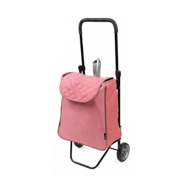 Сумка-тележка на колесах металл/текстиль джинс красный СХ1С/КД (1)