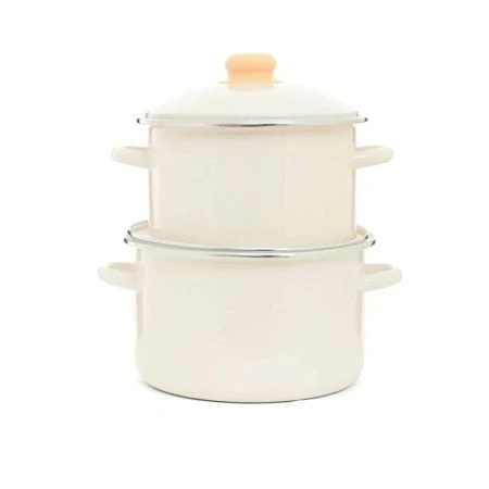 Набор кастрюль 2пр 3/4л эмаль Жемчужная цилиндрический (1)