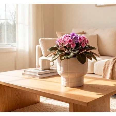 Кашпо 1л 150мм пластик КАРЕ со вставкой белый (16)