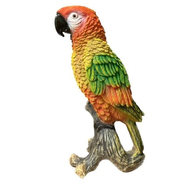 Фигура садовая ПОПУГАЙ на коряге 32см полистоун