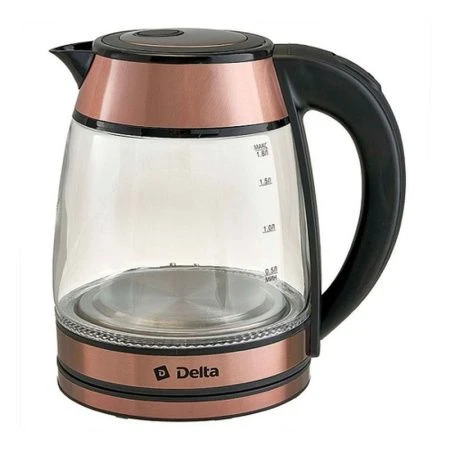 Чайник электрический 1,8л стекло 1500Вт DELTA DL-1120 диск.нагр.эл-т медный (12)