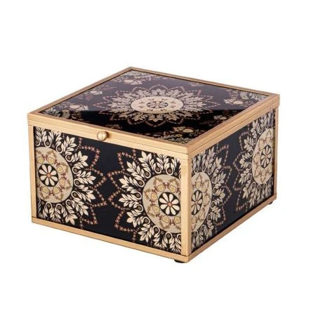 Шкатулка стекло/металл 16*15*9,5см Тадж-Махал