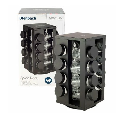 Набор для специй 16пр металл на подставке чёрный арт.101002 (4)