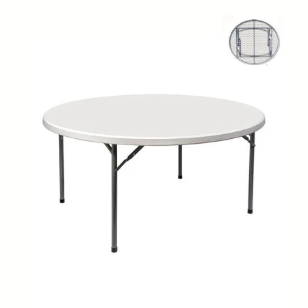 Стол складной круглый пластик 152*74см белый (maх нагр. 350кг)СТК150 (1)