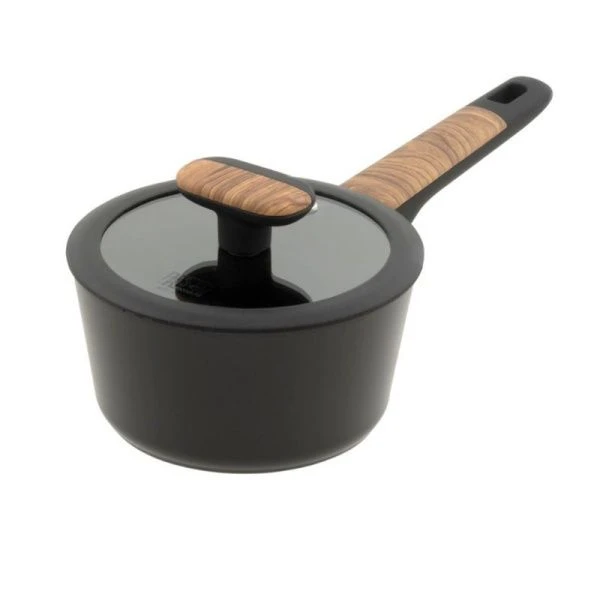 Ковш 1,6л h8,5см алюминий АП MON стекл.крышка с силикон.ободком 16см индукция (6)