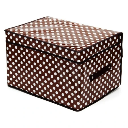 яяяКофр для хранения вещей 40*30*25см влагонепроницаемый нетканый материал Горошины