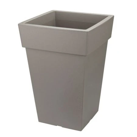 Кашпо 14л 300*300мм h-440мм пластик ТУБУС французcкий серый (3)