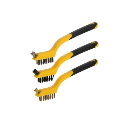 Набор щеток металл ручных, двухкомпонентные рукоятки, малые, 3 шт. TUNDRA (1)