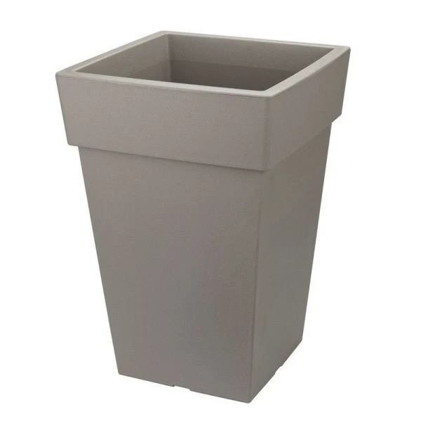 Кашпо 14л 300*300мм h-440мм пластик ТУБУС французcкий серый (3)
