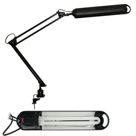 Лампа настольная струбц. 220В11Вт КЛЛ G23/2G7 KT008С черный (10)