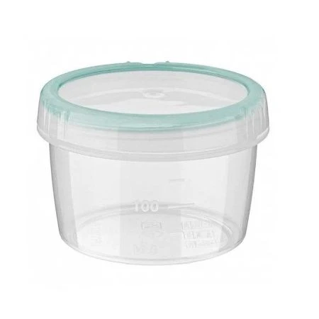 Контейнер пищевой 250мл 9*6,2см пластик ВИНТАЖ с завинчивающейся крышкой (18)