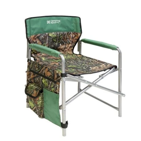 Кресло складное походное 49*55*82см металл с карманом (max нагр.120кг) ткань с дуб.листьями КС2 (2)