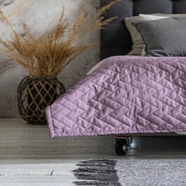 Покрывало стёганное 180*200 микрофибра бузина (1)