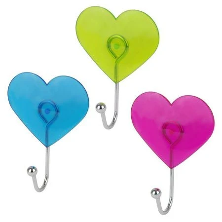 Крючок на вакуумной присоске Сердечко металл/пластик (360)