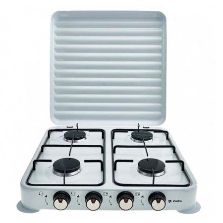 Плитка газовая металл DELTA D-2208 четырехконфорочная, белый (3)