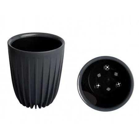 Горшок цветочный 27,3л 30*53см пластик СИГМА с вкладкой 17л антрацит (1)