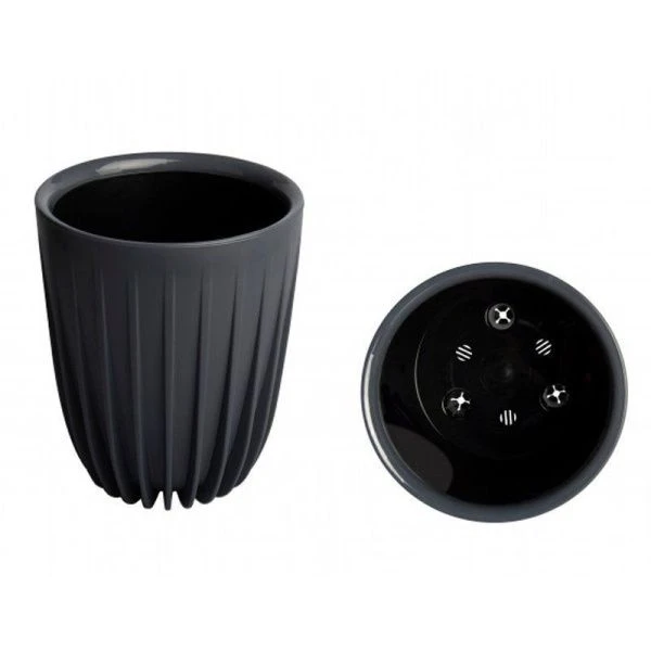 Горшок цветочный 27,3л 30*53см пластик СИГМА с вкладкой 17л антрацит (1)