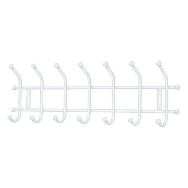 Вешалка 7 крючков настенная 680*215мм металл белая матовая ВНТ7 (5)