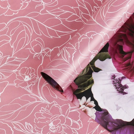 Бумага упаковочная глянцевая 70*100см двухсторонняя For you (10)