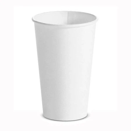Стакан бумажный 1сл. SP16S 400/473мл цвет Белый (300+24) Для горячих напитков СкандиПакк (х50/1000)