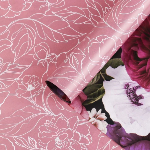 Бумага упаковочная глянцевая 70*100см двухсторонняя For you (10)