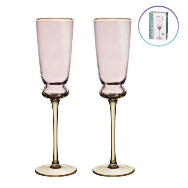 Бокалы для шампанского набор 2шт 210мл стекло Twist & Shine розовый (15)