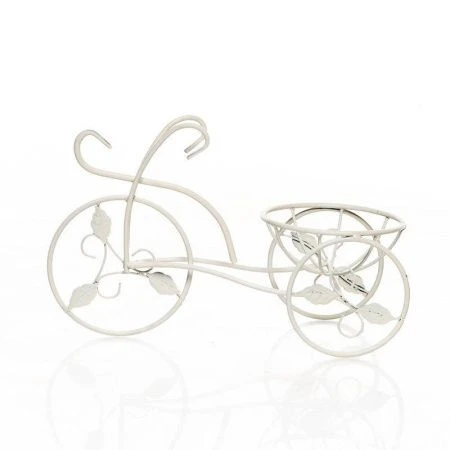 Подставка на 1 цветок 34*23*53см металл ВЕЛОСИПЕД белая 14-861 B