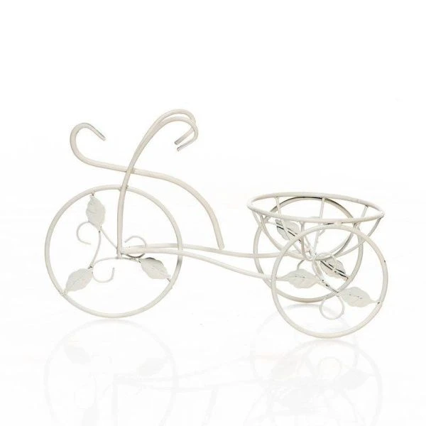Подставка на 1 цветок 34*23*53см металл ВЕЛОСИПЕД белая 14-861 B