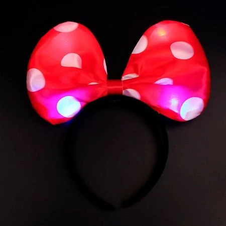 Ободок карнавальный LED пластик полиэстер 3хLR44 21х23,5 см 4 цвета СНОУ БУМ